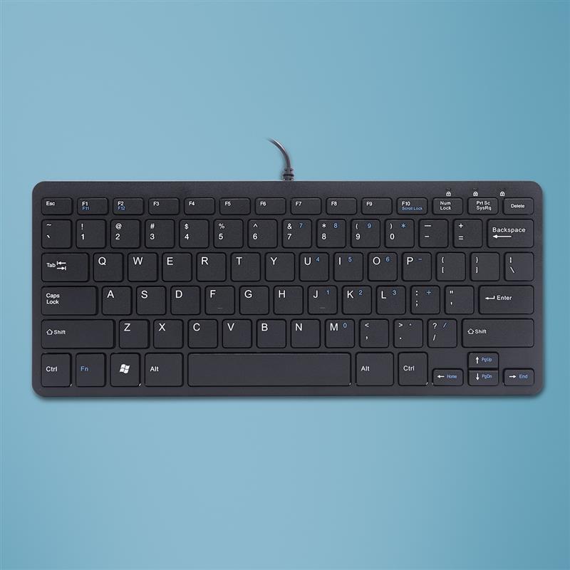 R-Go Tools Compact R-Go ergonomisch toetsenbord, QWERTY (US), bedraad, zwart
