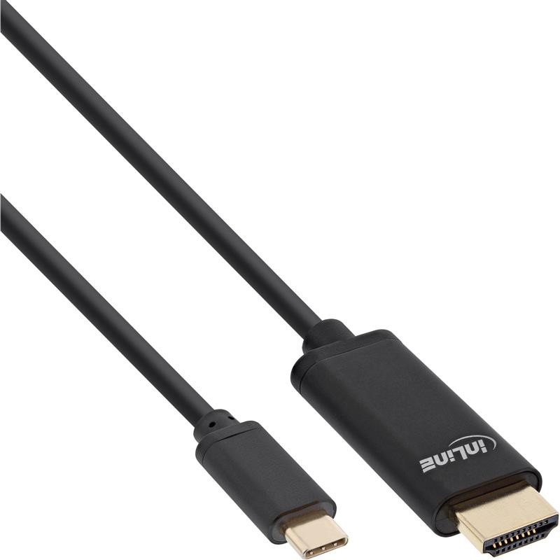 InLine USB Display Cable USB Type-C male to HDMI male DP Alt Mode 4K2K black 2m