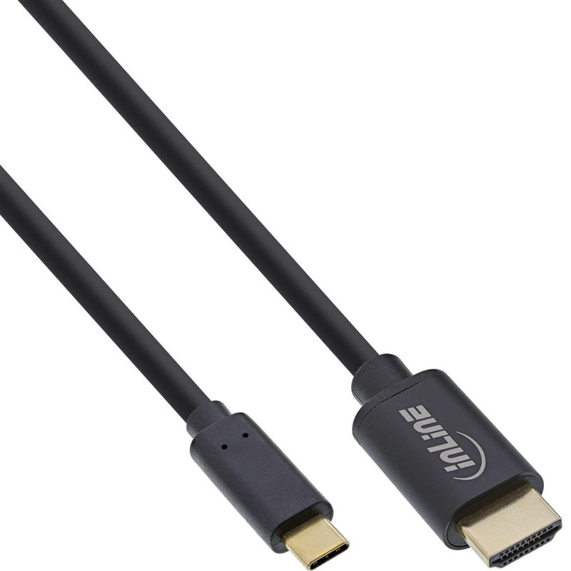 InLine USB Display Cable USB Type-C male to HDMI male DP Alt Mode 4K2K black 5m