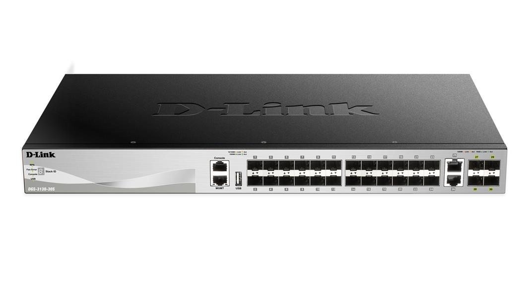 D-Link DGS-3130-30S Managed L3 10G Ethernet (100/1000/10000) Zwart, Grijs