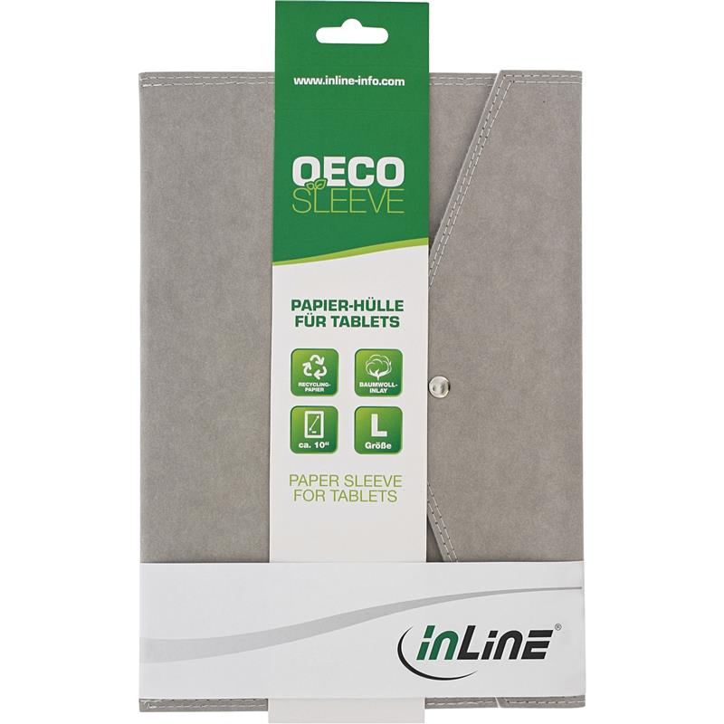 InLine OEcoSleeve L Paper Sleeve for Smartphones Tablets up to 10