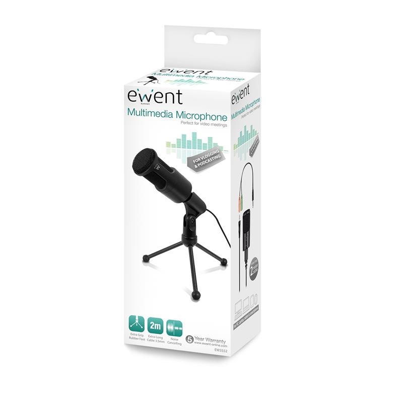 Ewent EW3552 microfoon PC microphone Zwart
