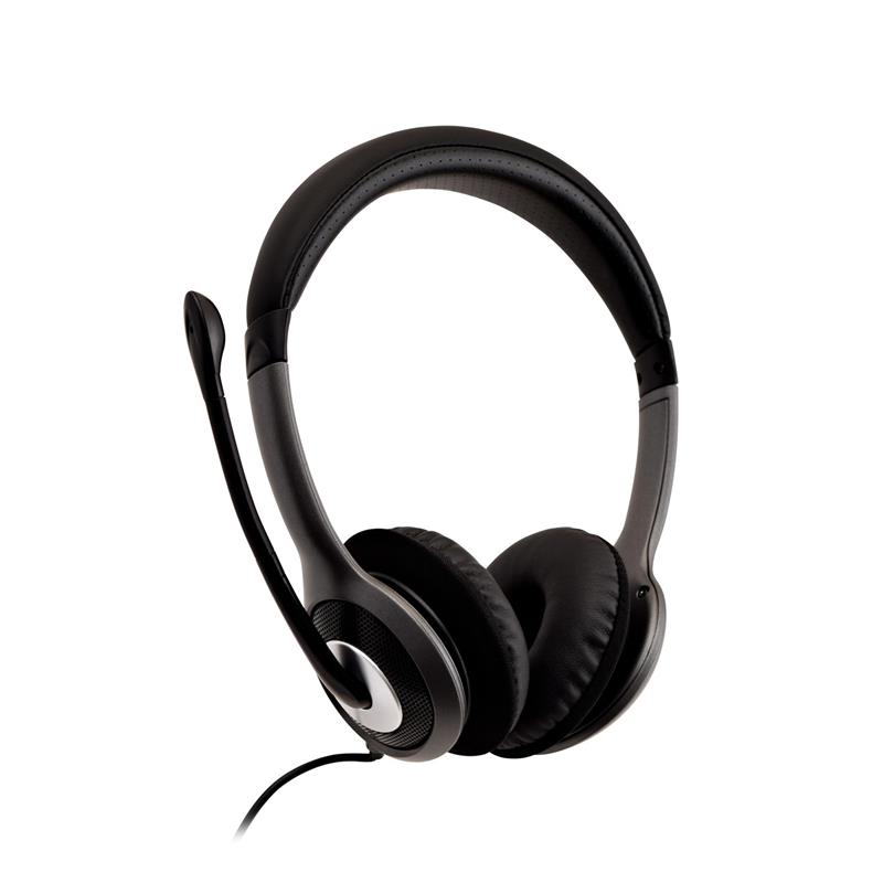 V7 HU521-2EP hoofdtelefoon/headset Bedraad Hoofdband Kantoor/callcenter Zwart, Zilver