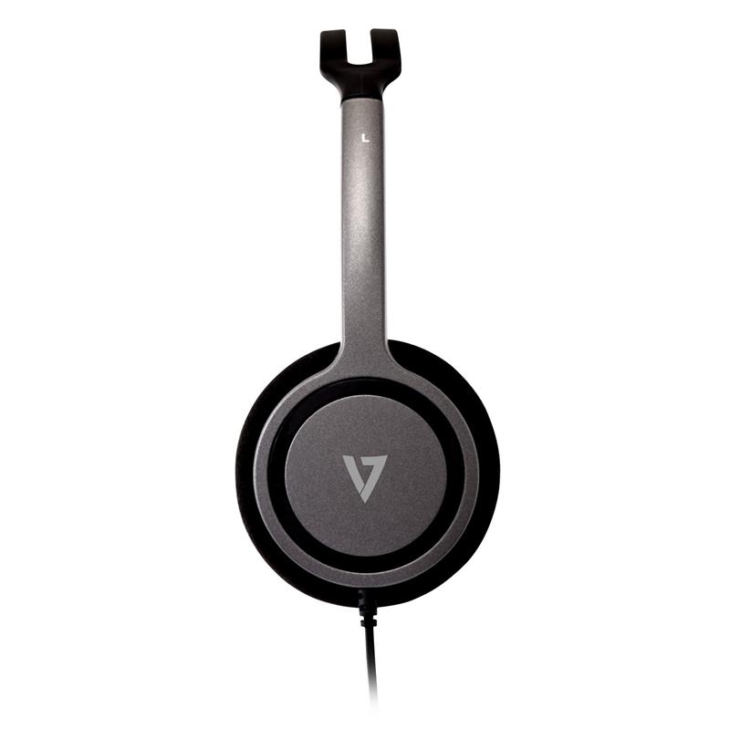 V7 HA310-2EP hoofdtelefoon/headset Bedraad Hoofdtelefoons Hoofdband Muziek Zwart, Zilver