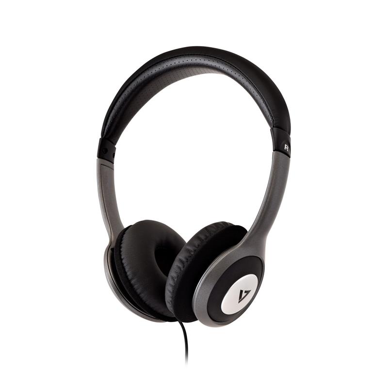 V7 HA520-2EP hoofdtelefoon/headset Bedraad Hoofdtelefoons Hoofdband Muziek Zwart, Zilver