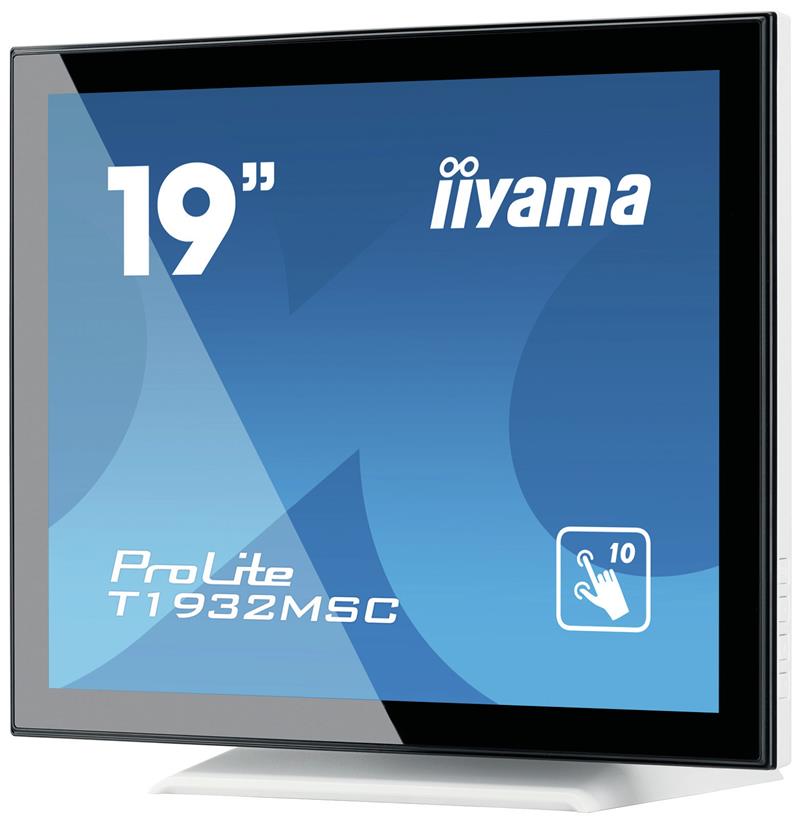 iiyama ProLite T1932MSC-W5AG touch screen-monitor 48,3 cm (19"") 1280 x 1024 Pixels Zwart, Wit Multi-touch Multi-gebruiker
