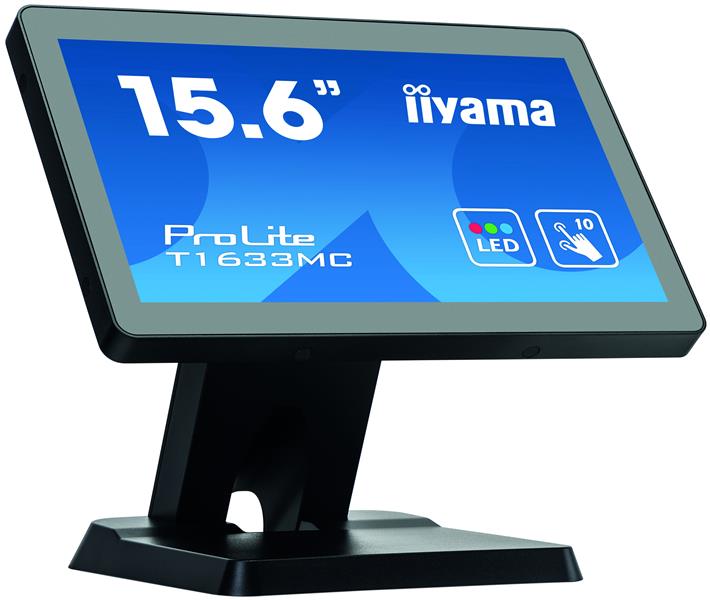 iiyama ProLite T1633MC-B1 touch screen-monitor 39,6 cm (15.6"") 1366 x 768 Pixels Zwart Multi-touch Multi-gebruiker