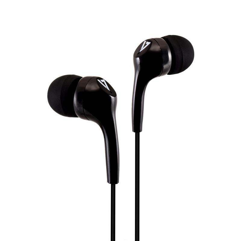 V7 HA105-3EB hoofdtelefoon/headset Bedraad In-ear Muziek Zwart