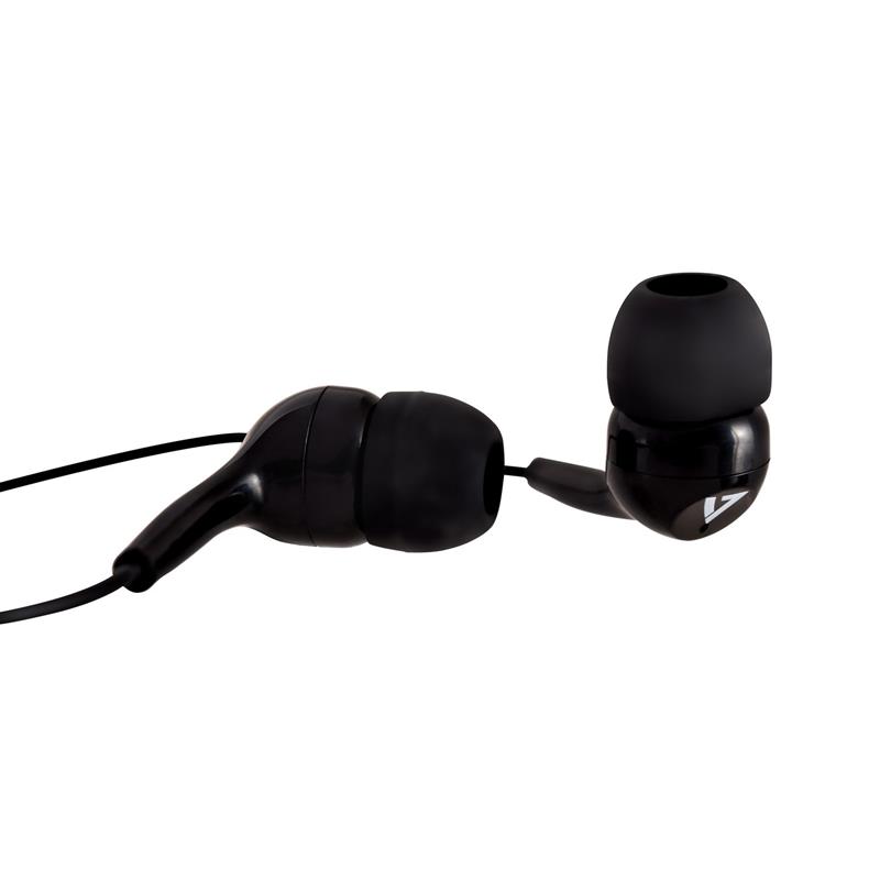 V7 HA105-3EB hoofdtelefoon/headset Bedraad In-ear Muziek Zwart