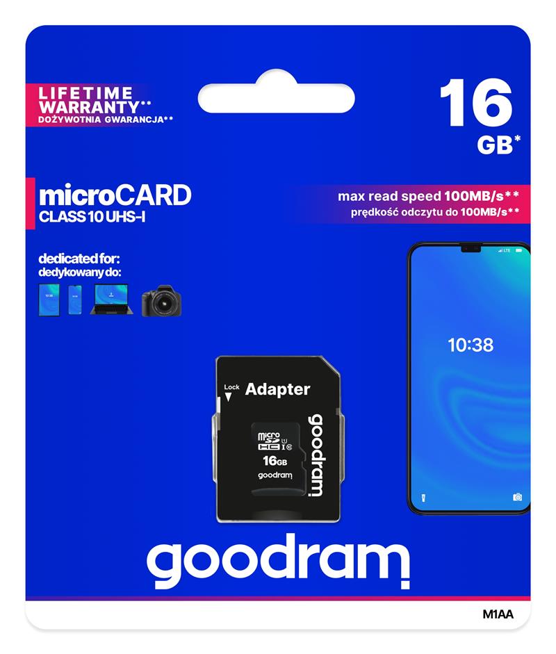 Goodram M1AA 16 GB MicroSDHC UHS-I Klasse 10