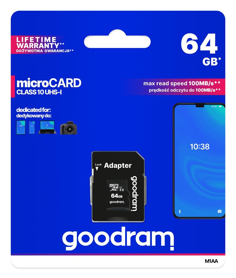 Goodram M1AA 64 GB MicroSDXC UHS-I Klasse 10