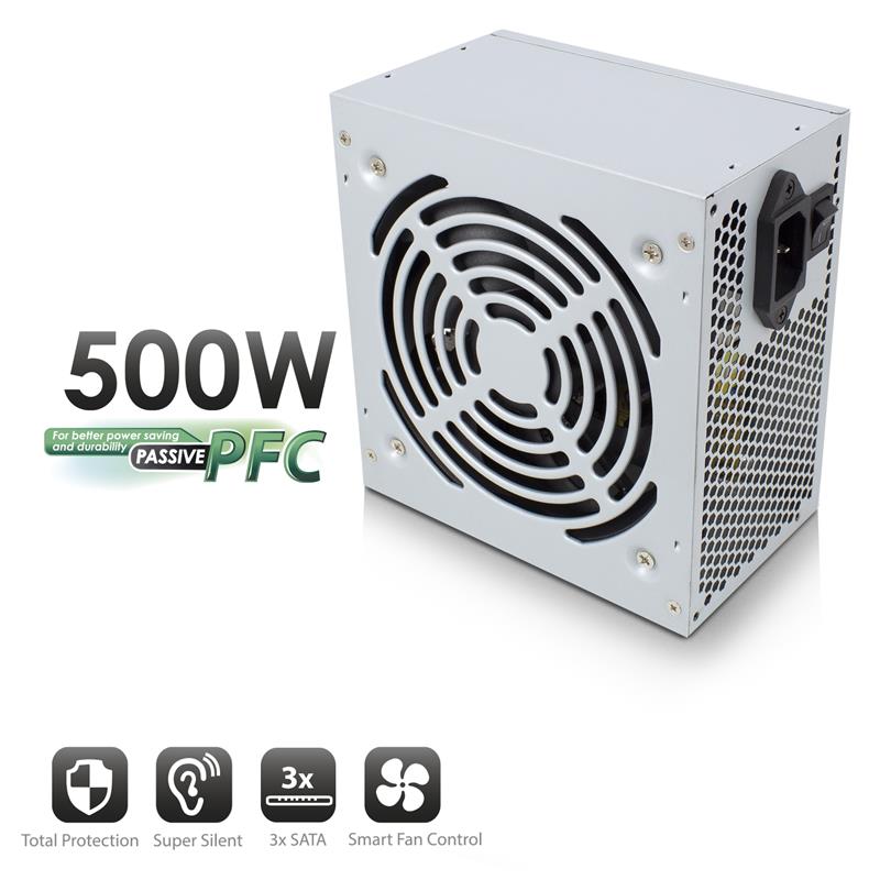 Ewent EW3907 power supply unit 500 W ATX Grijs