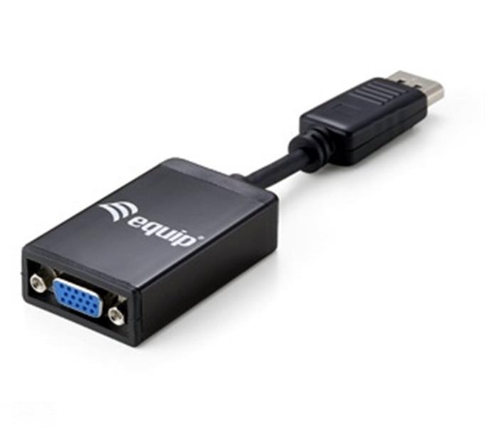 Equip 133435 video kabel adapter 0,15 m DisplayPort VGA Zwart