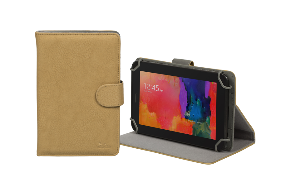 RivaCase 3012 - Universele Tablet case - 7 Inch (Samsung Galaxy Tab 4 7.0/ Acer Iconia Tab B1-710 / Asus Fonepad Me372CL / Lenovo LePad A2207) - Beige