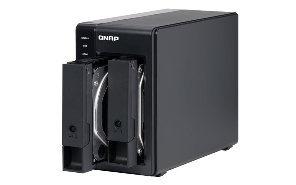 QNAP TR-002 behuizing voor opslagstations 2.5/3.5"" HDD-/SSD-behuizing Zwart