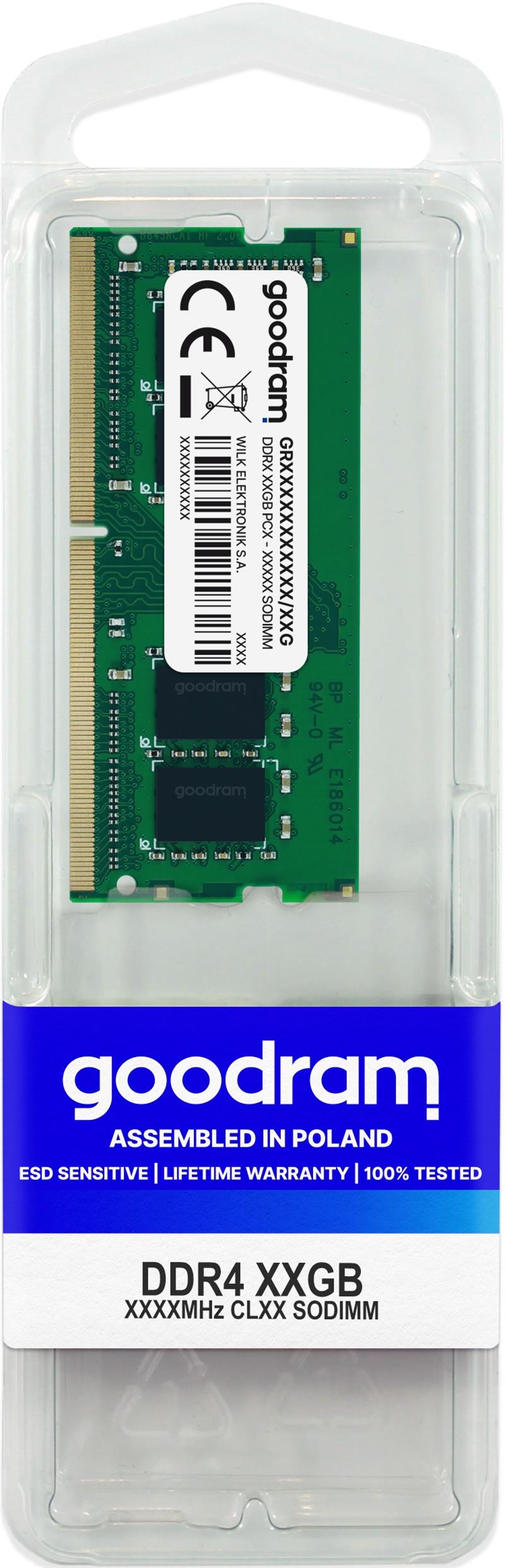 Goodram GR2666S464L19S/8G geheugenmodule 8 GB 1 x 8 GB DDR4 2666 MHz