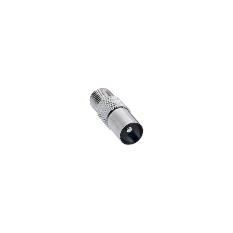 InLine Koaxial Adapter IEC- Male Antenne auf F-Female