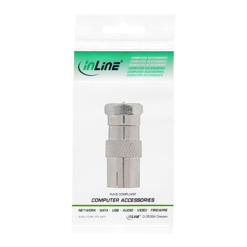 InLine Adapter F-Male SAT auf IEC-Female Antenne 