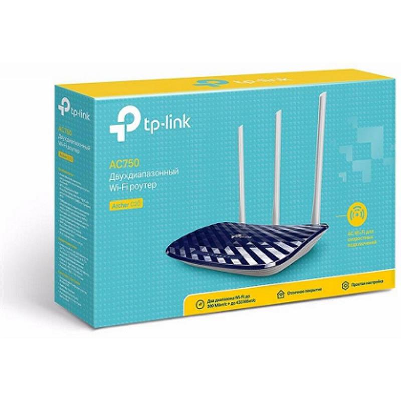TP-LINK AC750 draadloze router Dual-band (2.4 GHz / 5 GHz) Fast Ethernet Zwart, Wit