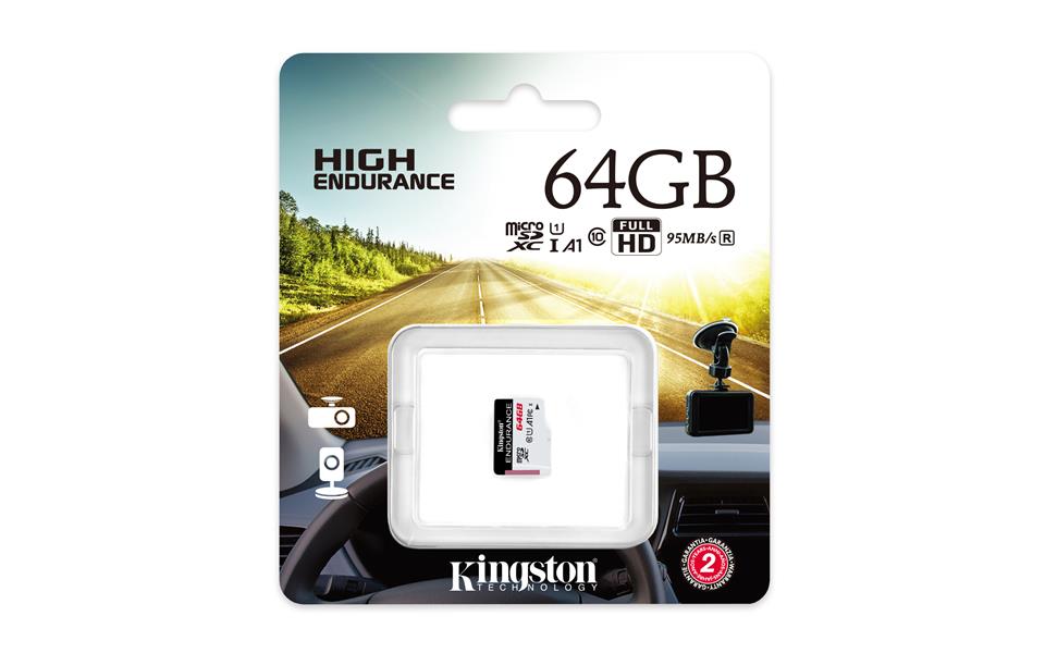 Kingston Technology High Endurance flashgeheugen 64 GB MicroSD Klasse 10 UHS-I