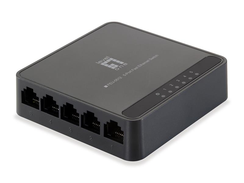 LevelOne FEU-0512 netwerk-switch Fast Ethernet (10/100) Zwart