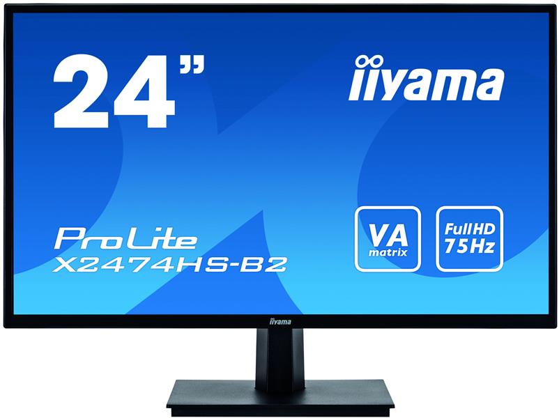iiyama ProLite X2474HS-B2 computer monitor 59,9 cm (23.6"") 1920 x 1080 Pixels Full HD LED Flat Mat Zwart