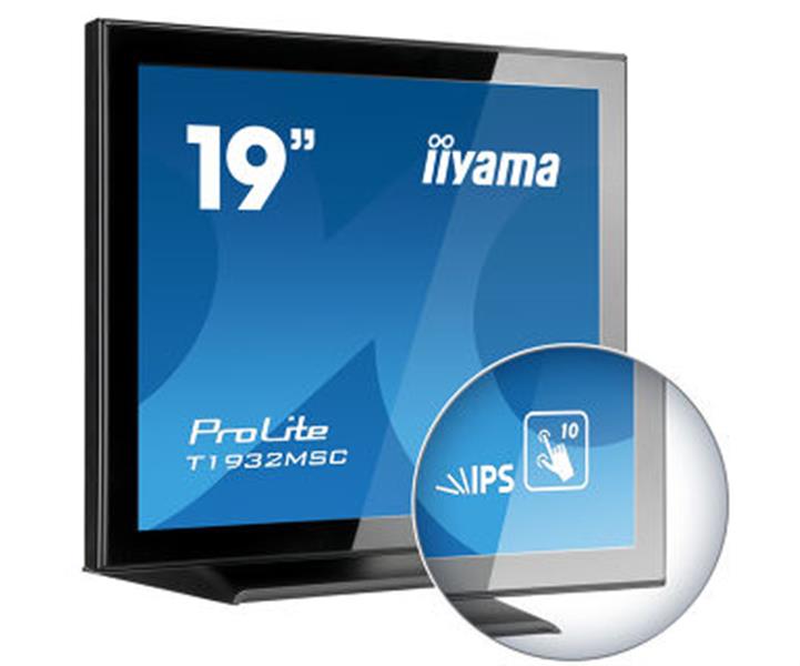 iiyama ProLite T1932MSC-B5AG touch screen-monitor 48,3 cm (19"") 1280 x 1024 Pixels Zwart Multi-touch Tafelblad