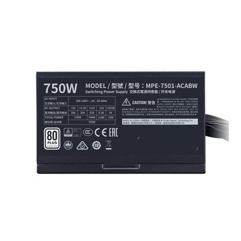 Cooler Master MWE 750 White 230V - V2 power supply unit 750 W 24-pin ATX ATX Zwart