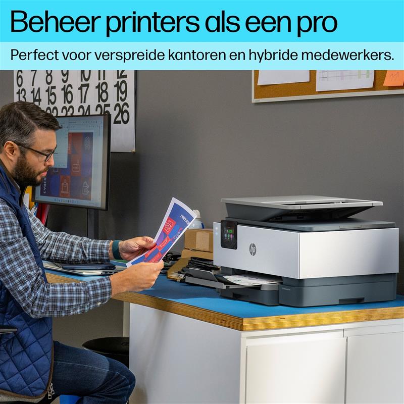 HP OfficeJet Pro 9120b All-in-One printer, Kleur, Printer voor Thuis en thuiskantoor, Printen, kopiëren, scannen, faxen, Draadloos; Dubbelzijdig print