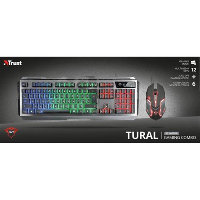 Trust GXT 845 Tural toetsenbord USB QWERTY Zwart
