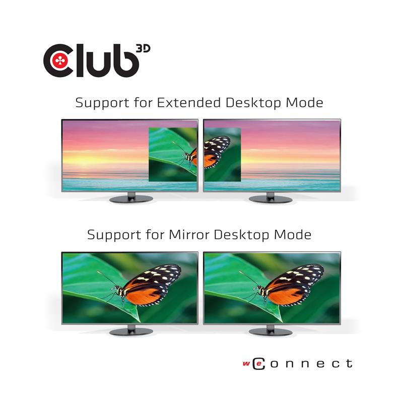 CLUB3D Type-C Universeel (2x 4K60Hz +1x 4K30Hz), oplaad Docking Station 60W DisplayLink® gecertificeerd en DP alt modus - kensington lock