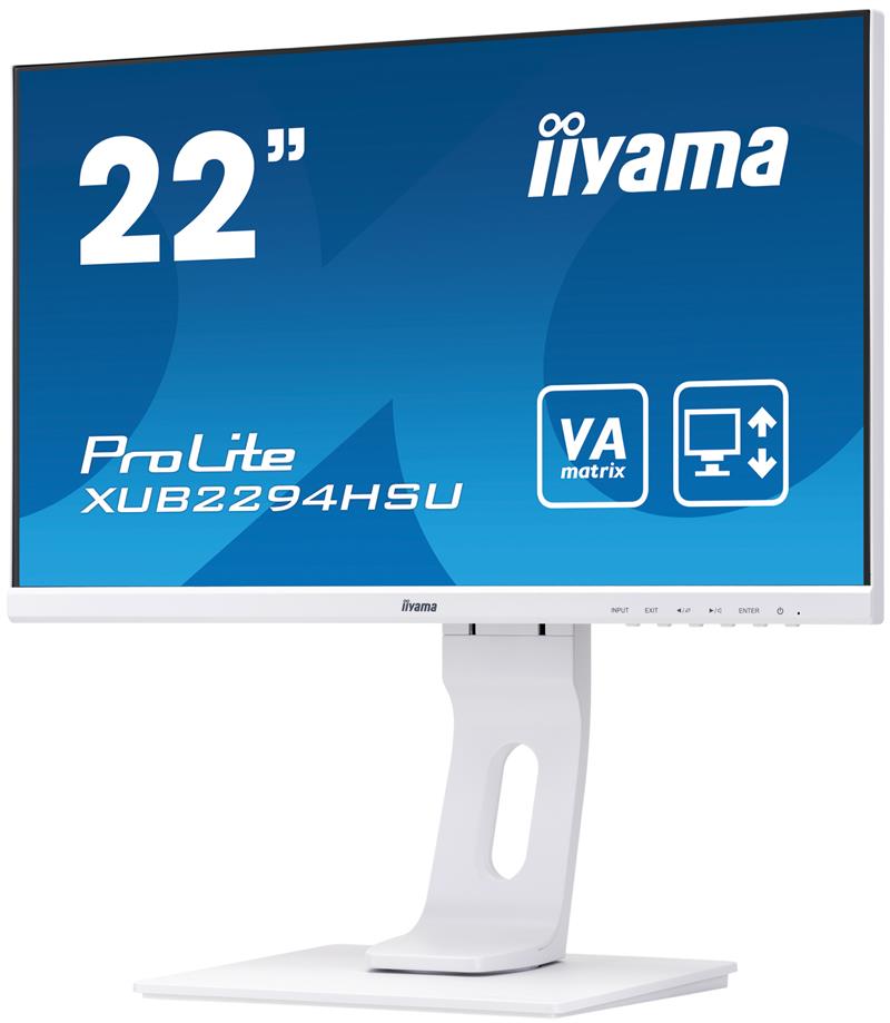 iiyama ProLite XUB2294HSU-W1 LED display 54,6 cm (21.5"") 1920 x 1080 Pixels Full HD Flat Zwart, Wit