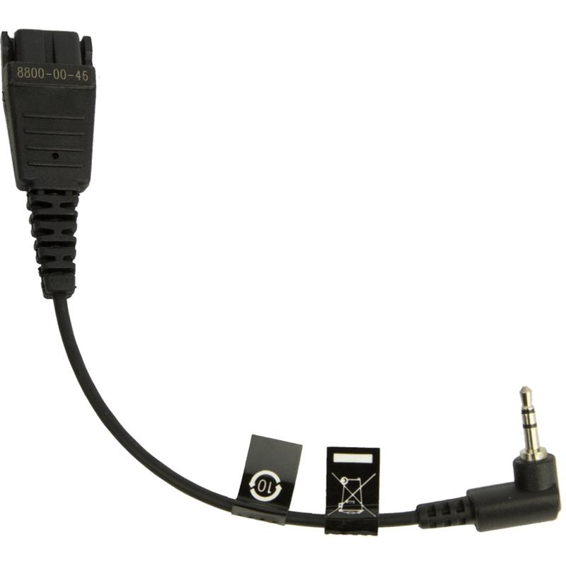 Jabra 8800-00-46 audio kabel 0,15 m QD 2.5mm jack Zwart