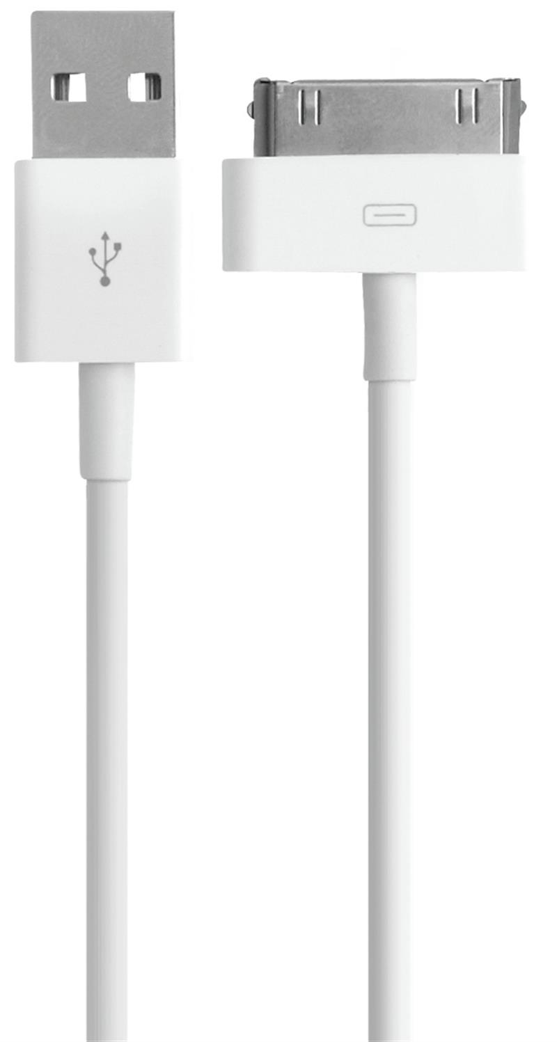 Mobiparts Apple 30 Pin to USB Cable 2.4A 1m White