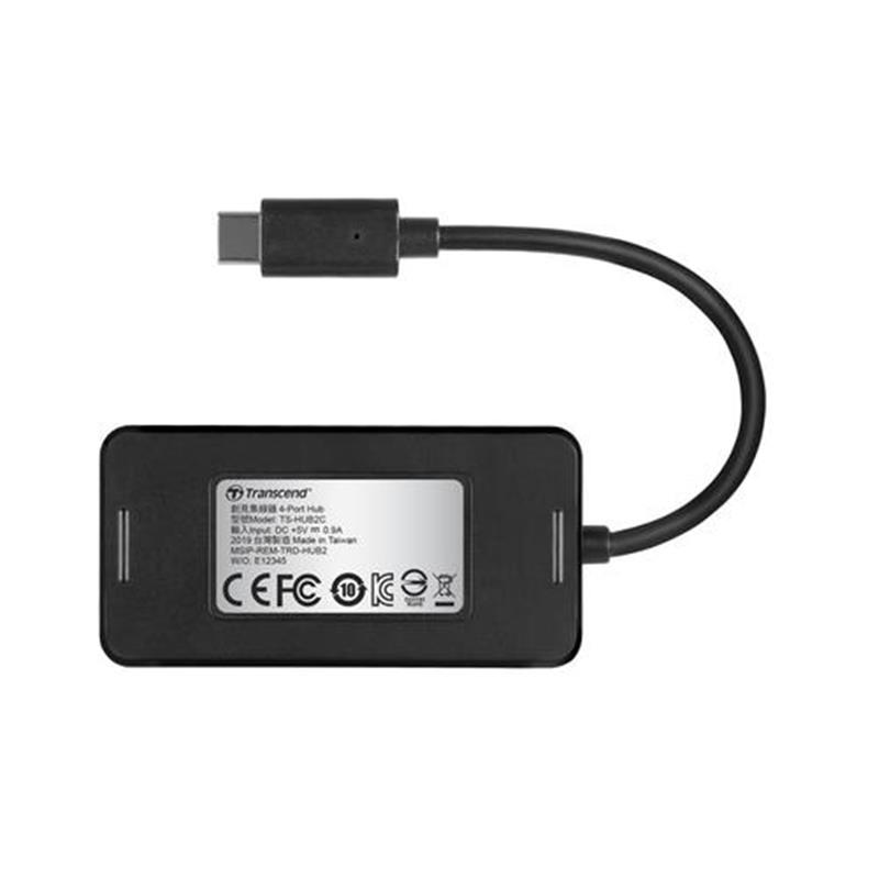 Transcend HUB2C USB 3 2 Gen 1 3 1 Gen 1 Type-C Zwart