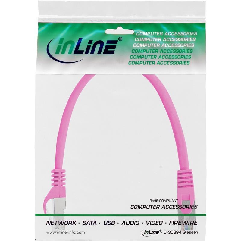 InLine Patchkabel S-FTP Cat 5e roze 0 25m