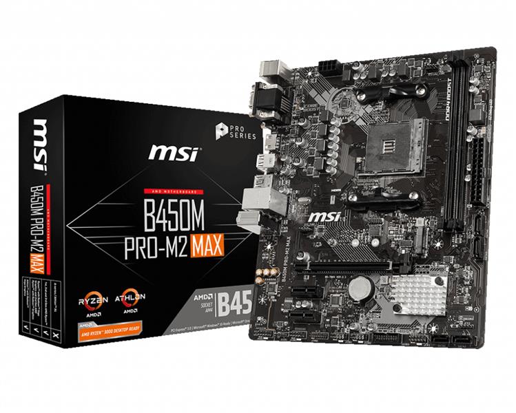 MSI B450M PRO-M2 MAX moederbord Socket AM4 Micro ATX AMD B450