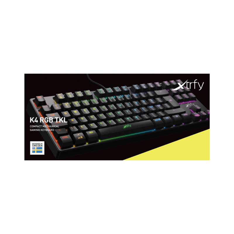 Xtrfy K4 TKL RGB Mechanisch Gaming Toetsenbord Zwart AZERTY Belgisch (punt) Layout