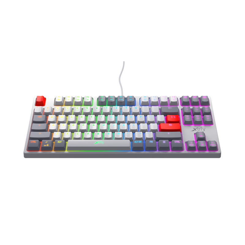 Xtrfy K4 TKL RGB Retro Edition Mechanisch Gaming Toetsenbord AZERTY Belgisch (punt) Layout