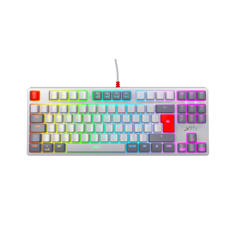 Xtrfy K4 TKL RGB Retro Edition Mechanisch Gaming Toetsenbord AZERTY Belgisch (punt) Layout