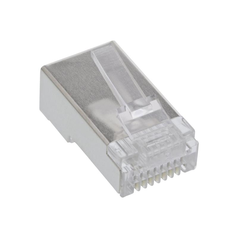 InLine 10pcs Pack 8P8C RJ45 male shielded connectors for round cables