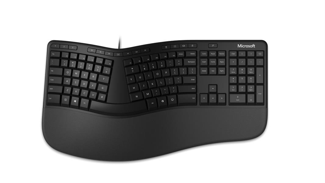 Microsoft Ergonomic toetsenbord USB QWERTY US International Zwart