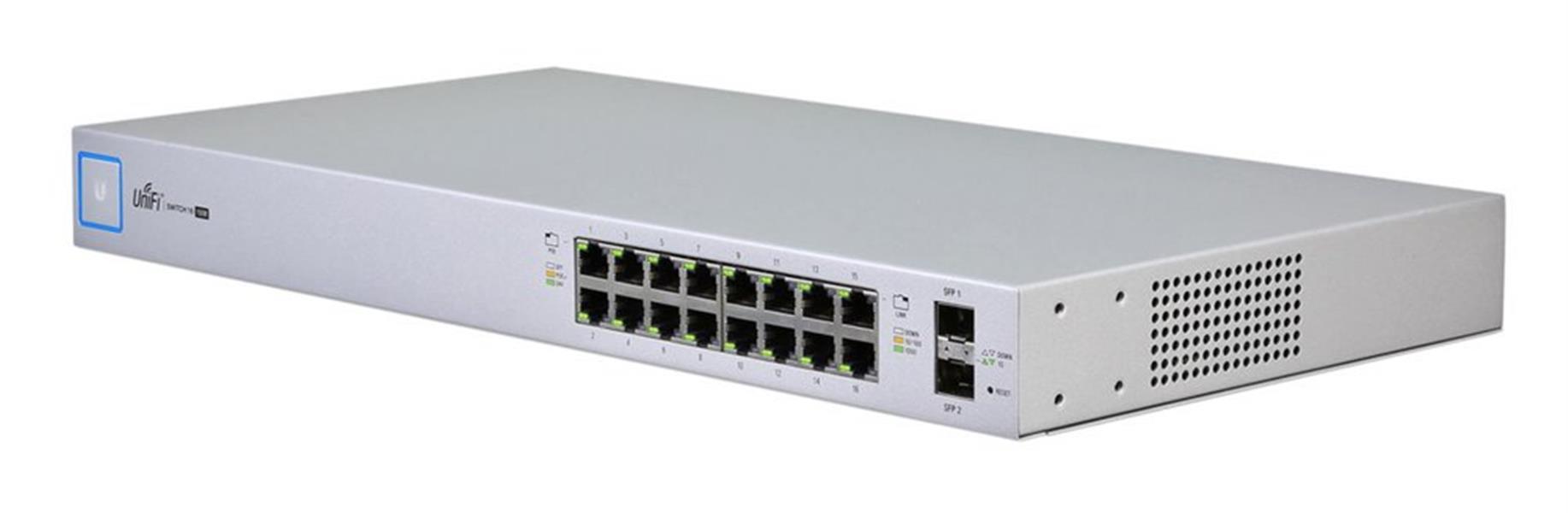 Ubiquiti Switch UniFi 16xRJ45 GBit/2xSFP Managed PoE+ (150W) 19 Rack-Mountable