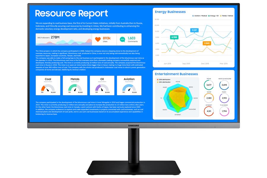 Samsung LS27R650FDU LED display 68,6 cm (27"") 1920 x 1080 Pixels Full HD IPS Zwart, Grijs