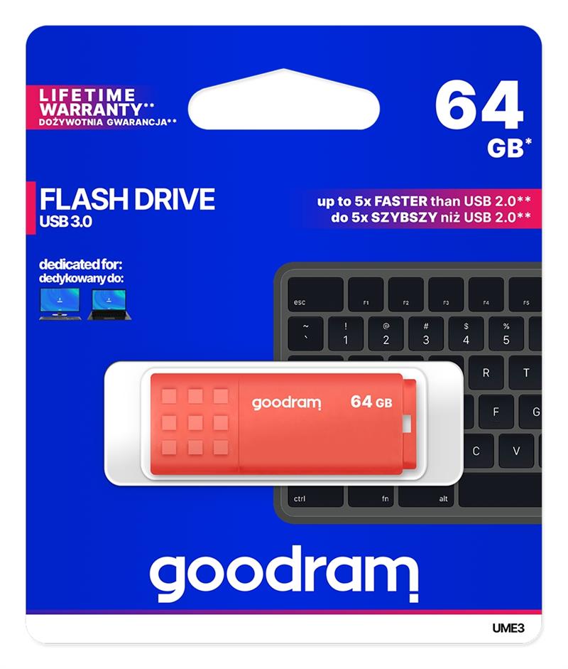 Goodram UME3 USB flash drive 64 GB USB Type-A 3.2 Gen 1 (3.1 Gen 1) Oranje