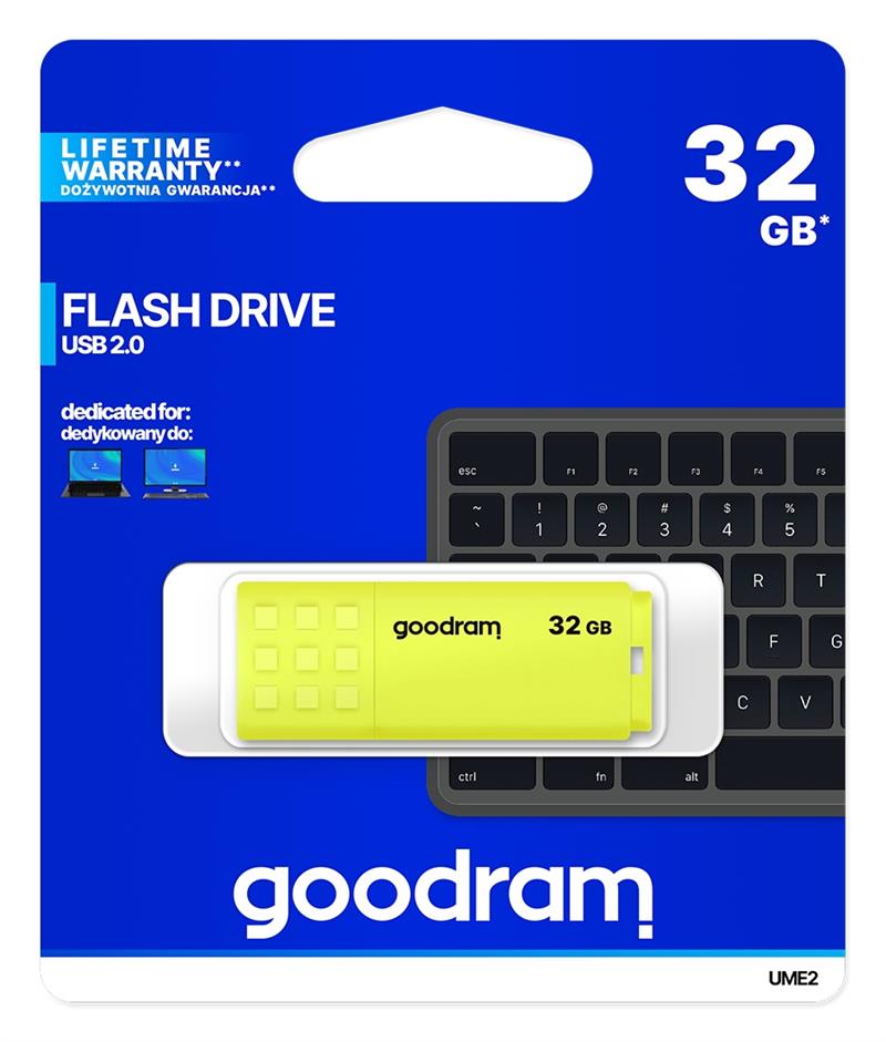 Goodram UME2 USB flash drive 32 GB USB Type-A 2.0 Geel