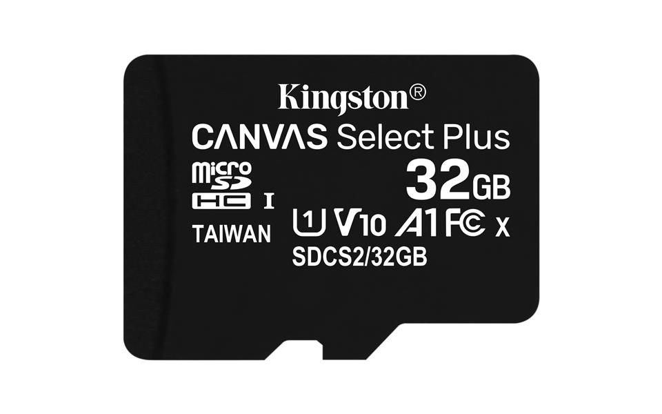 Kingston Technology Canvas Select Plus flashgeheugen 32 GB MicroSDHC Klasse 10 UHS-I