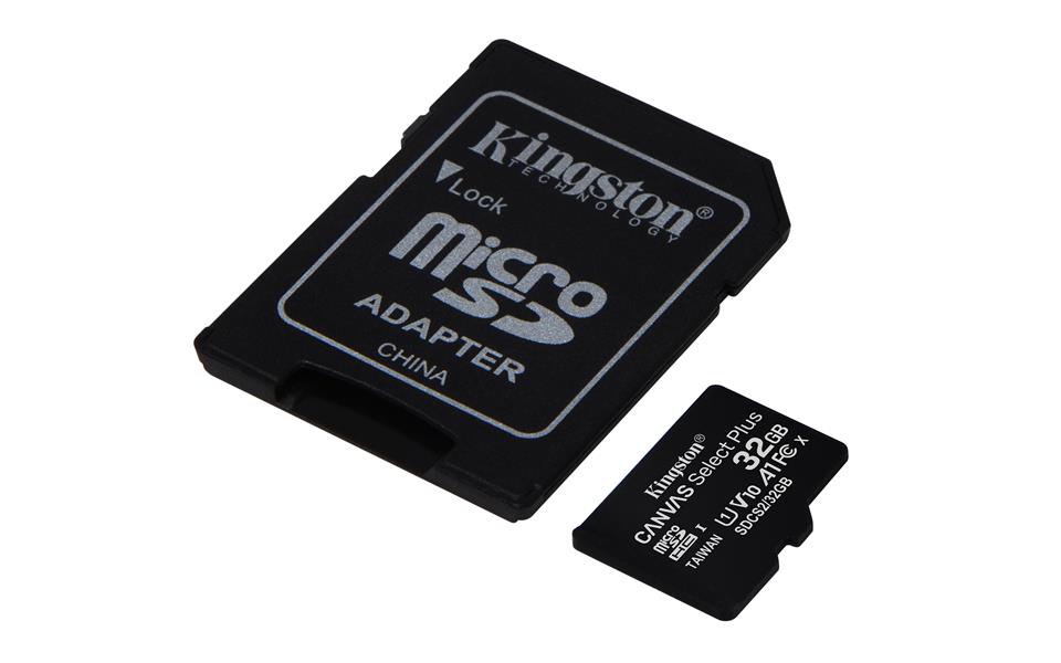 Kingston Technology Canvas Select Plus flashgeheugen 32 GB MicroSDHC Klasse 10 UHS-I