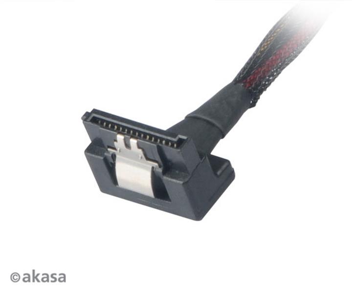 Akasa sata power splitter 15pin male to 2 x 15pin female sataright angle connectors with securing latch *SATAM *SATAF