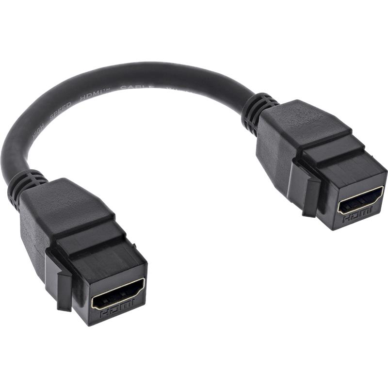 InLine HDMI 2x Keystone cable 4K 60Hz HDMI A female female black 0 2m